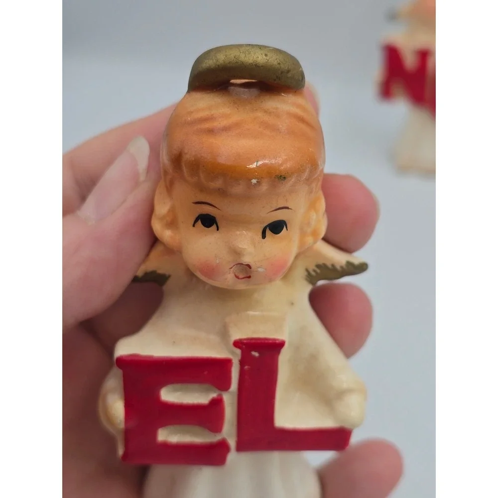 Brinn's Noel Angel Figurines Vintage Japan Ceramic Shakers